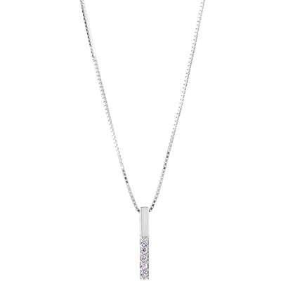 Collar de Plata Esterlina S925 con Barra Vertical de Diamantes Micro - Elegancia Temperamental para Mujer - Image 10