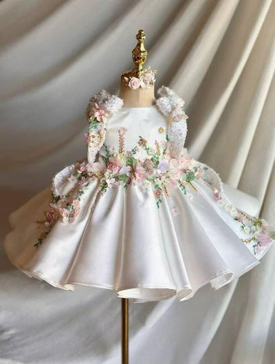 Vestido de Princesa Floral Retro para Cumpleaños Infantil - Image 14