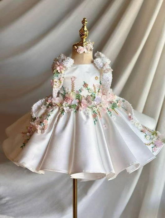 Vestido de Princesa Floral Retro para Cumpleaños Infantil - Image 14