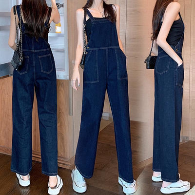 Overol Denim de Cintura Alta Minimalista para Mujer - Image 9