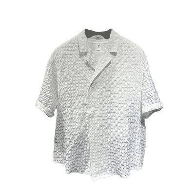 Camisa Cuadriculada Suelta para Peluquero Manga Corta Hombre - Image 7