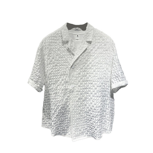 Camisa Cuadriculada Suelta para Peluquero Manga Corta Hombre - Image 7