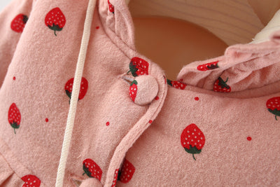 Abrigo de Algodón Niña con Forro Polar Estampado Frutas y Bolsa Incluida - Image 34
