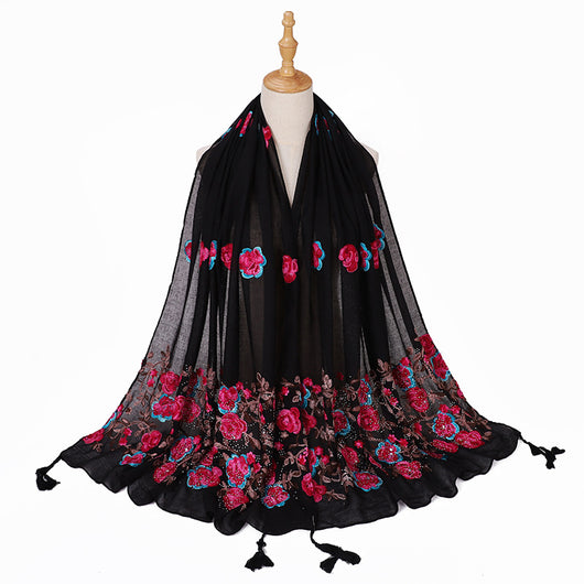 Chal de Viaje Elegante con Bordado Artesanal - Image 6