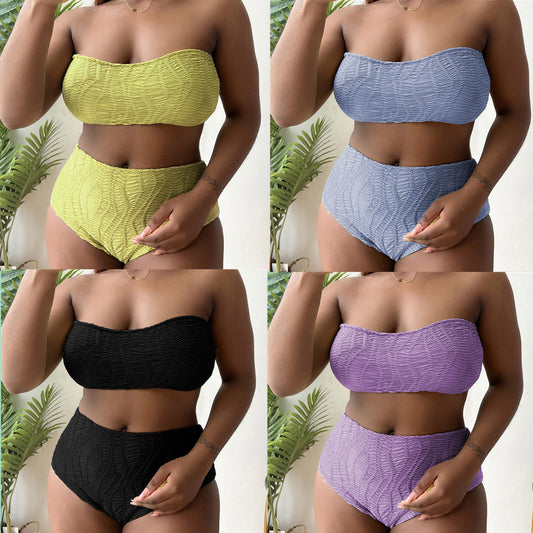Bikini Talla Grande con Tubo y Cintura Alta - Diseño Realzador