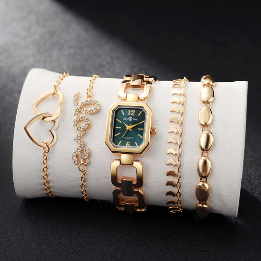 Reloj Cuadrado Elegante para Mujer con Pulsera Corazón - Image 15