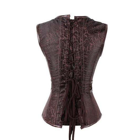 Chaqueta Steampunk Medieval Gótica con Patrón PU Europeo - Image 3