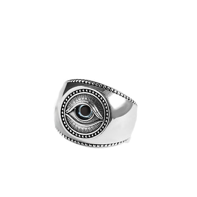 Anillo de Plata S925 Vintage Ojo Divino para Hombre - Image 8