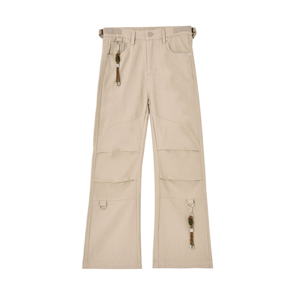 Pantalones Khaki Plisados de Corte Recto Cómodos y Versátiles