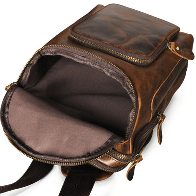 Bolsa de Pecho Retro en Cuero Crazy Horse Premium para Hombre - Image 7