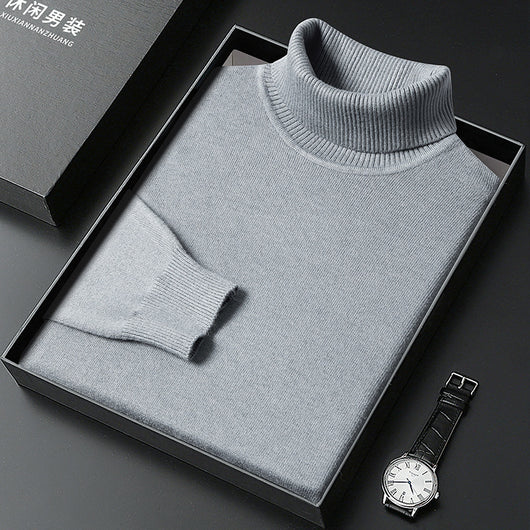 Suéter Cuello Alto para Hombre - Abrigo Básico Invierno Colores Sólidos - Image 6