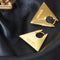Fashionable Bursting High Street Retro Dorado-plated Plateado Triangle Heavy Industry Glossy Cool Personality Earrings Dorado
