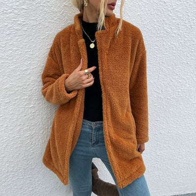 Abrigo Suéter de Lana con Solapa, Terciopelo Reversible y Bolsillos Amplios - Image 15