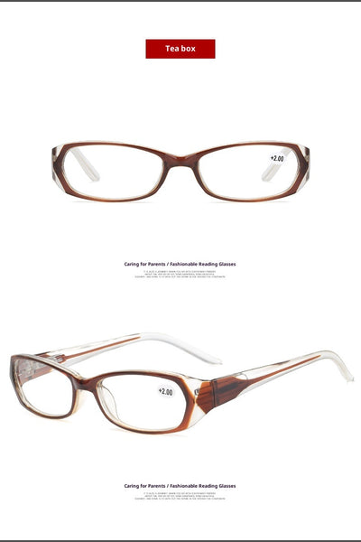 Red and clear retro full-frame reading glasses with blue light blocking lenses and a +2.00 prescription. - Image 11