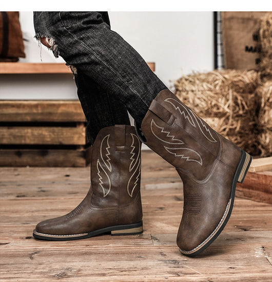 Bota Vaquera Retro Otoño Invierno - Estilo Western Clásico - Image 22