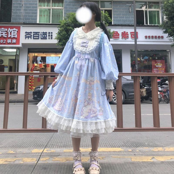 Blusa Lolita Manga Larga con Alas de Ángel para Estudiantes
