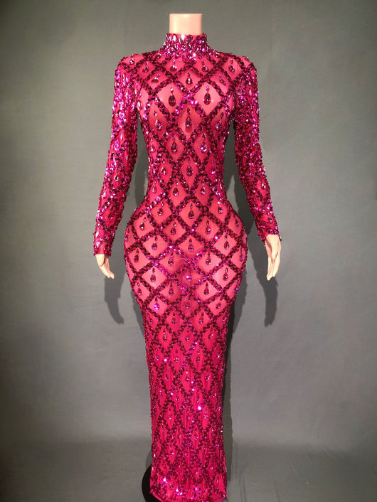 Vestido de Fiesta Elegante con Cristales Brillantes para Mujer - Image 18