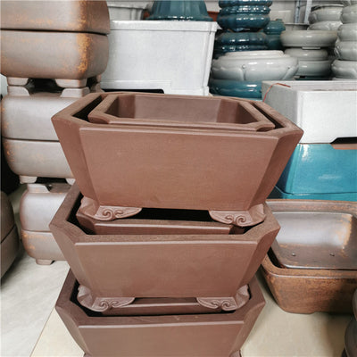 Maceta Cuadrada de Arena Púrpura para Plantas