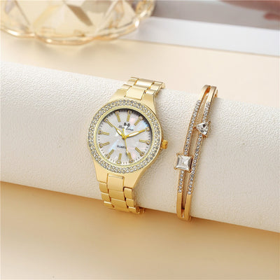 Conjunto de Reloj Pulsera para Mujer con Diamantes - Dos Piezas - Image 12