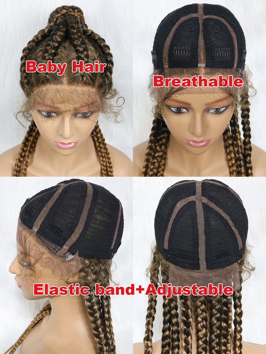 Peluca de Trenzas Sintéticas con Encaje Frontal - Cabello Afro Trenzado - Image 15