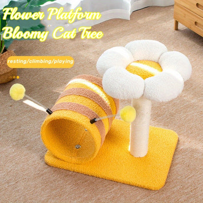 Árbol para Gatos con Túnel y Rascador de Sisal - Marco de Escalada Bee Cat