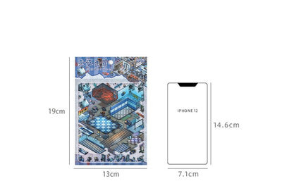 Cartoon 'Madhouse' themed PET sticker set with a multi-level hospital scene and individual character/object stickers. - Image 16