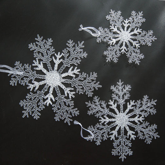 Adornos Navideños de Acrílico Transparente - Copo de Nieve para Árbol de Navidad DIY - Image 12