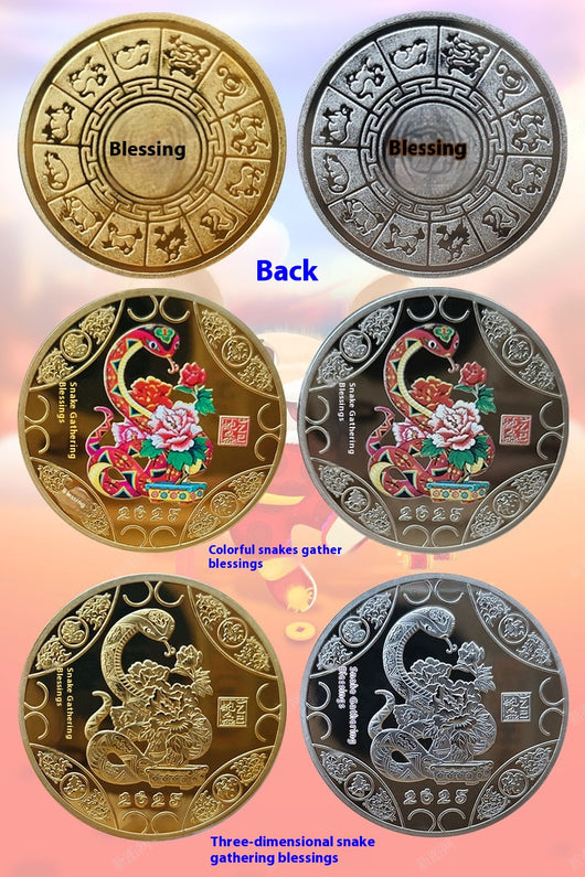 Medalla Conmemorativa Año de la Serpiente Chapada en Oro y Plata - Image 27