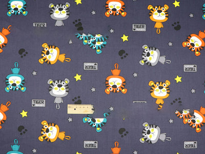 Tela Twill de Algodón Ecológico Little Tiger con Estampado Natural - Image 5
