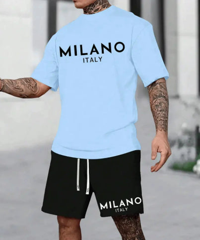 Traje Clásico de Cuello Redondo y Manga Corta Estilo Europeo - Image 2