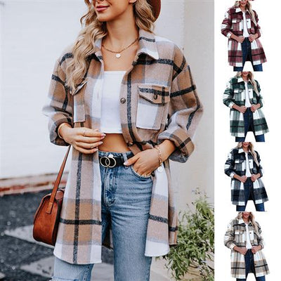Abrigo Camisero Largo Casual para Mujer