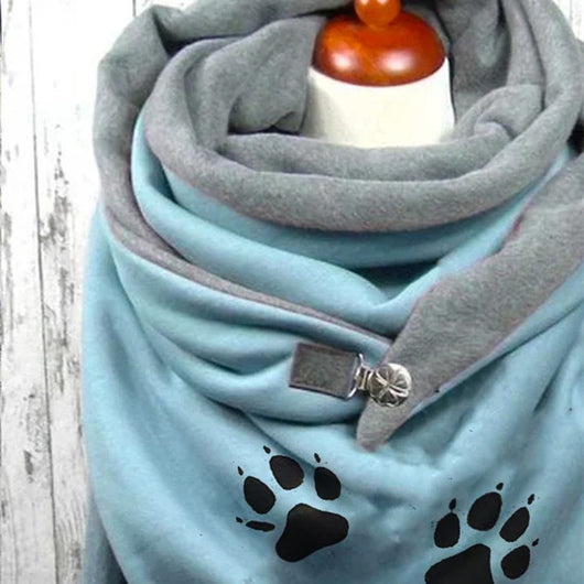 Bufanda de Algodón Estampada con Botones para Mujer - Cálida y Versátil