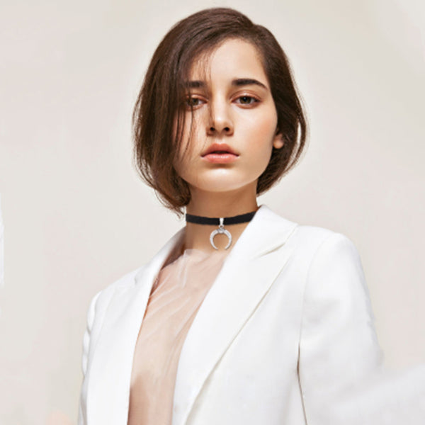 Collar Corto Luna Creciente - Gargantilla Elegante Estilo Europa