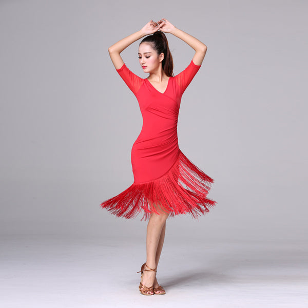Falda de Danza Ice Silk con Flecos - Traje de Entrenamiento y Presentación