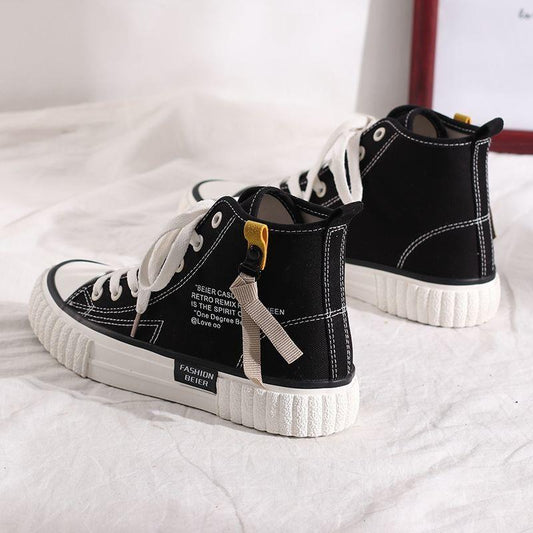 Zapatillas Canvas Altas de Mujer - Diseño Clásico de Color Sólido - Image 2