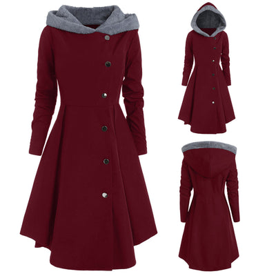 Abrigo Trinchera Navideño Bombshell Largo con Capucha para Mujer - Image 3