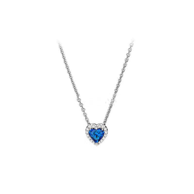 Colgante de Circón Azul Océano en Forma de Corazón - Plata de Ley S925 - Image 6