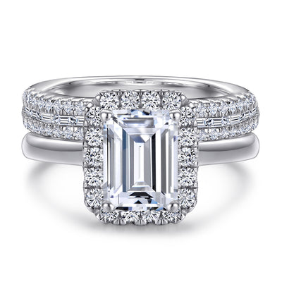 Anillo de Plata Esterlina para Mujer con Zirconia Cúbica Diseño Escalera - Image 10
