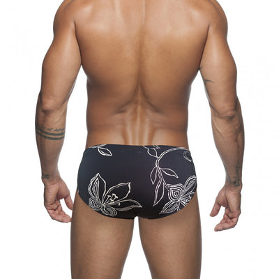Bañador Deportivo Floral Blanco y Negro - Image 3