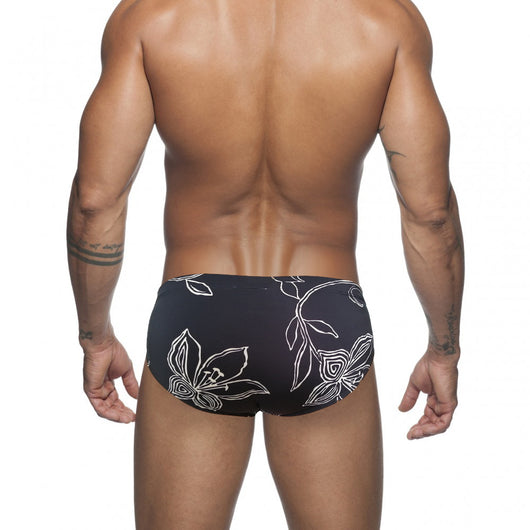 Bañador Deportivo Floral Blanco y Negro - Image 3