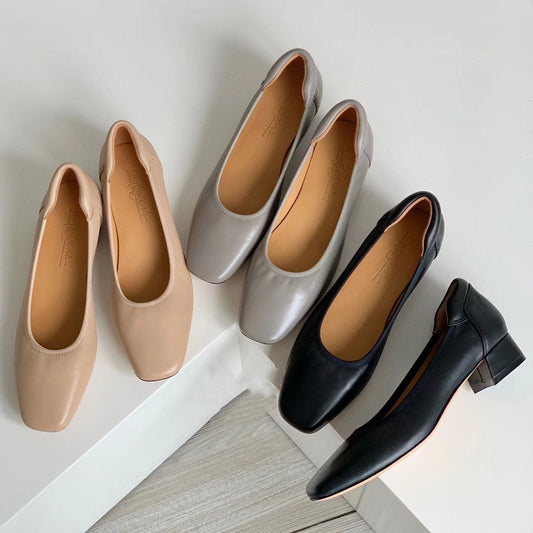 Zapatos de Tacón Cuadrado Cómodos para Diario