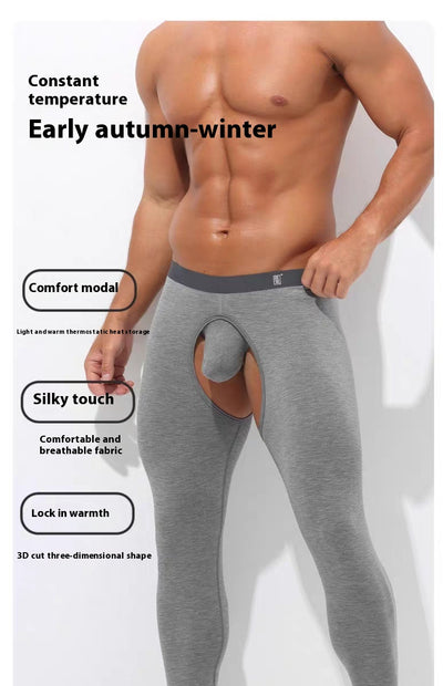 Pantalones Térmicos Ajustados Modal para Hombre - Diseño Abierto Otoño Invierno - Image 14