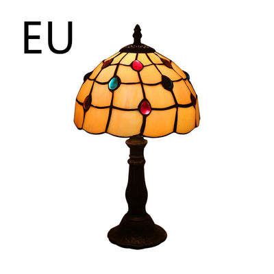 Lámpara de Mesa Vintage con Vidrio Ámbar y Base de Resina - Image 15