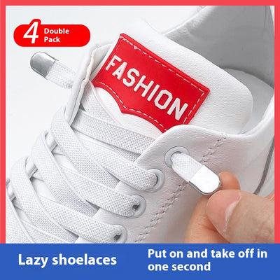 Cordones Elásticos sin Nudo - Zapatos Blancos Unisex con Cierre Ajustable - Image 5