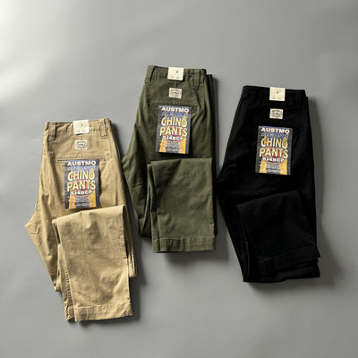Pantalones Rectos Slim Retro para Hombre