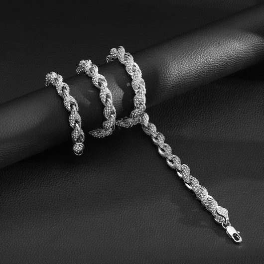 Cadena Hip-Hop Trenzada 10mm con Diamantes - Estilo Europeo y Americano - Image 11