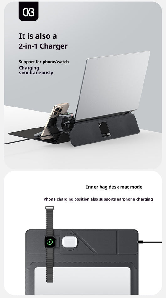 Cargador Inalámbrico 3 en 1 Multifuncional con Funda para Laptop - Image 13