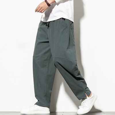 Pantalones de Lino Sueltos Estilo Chino para Hombre - Image 2