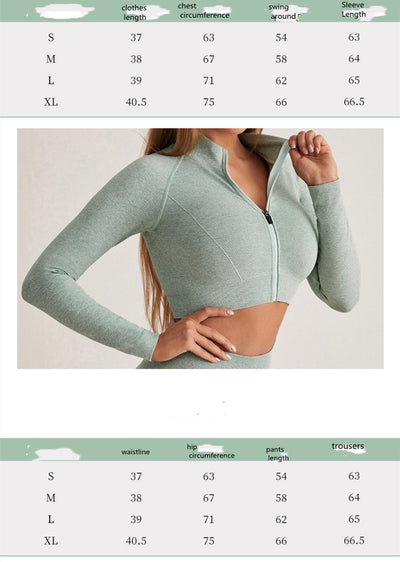 Conjunto de Yoga Mujer con Cierre, Manga Larga y Cintura Alta - Image 11