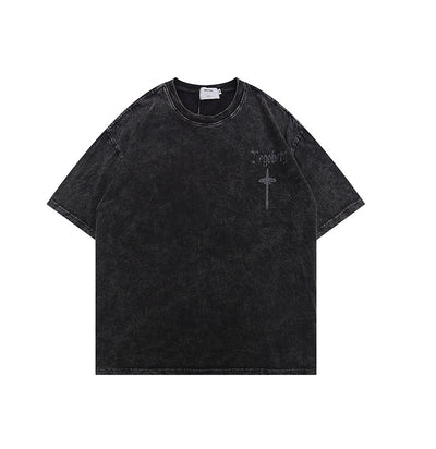 Camiseta Hip Hop Vintage Desgastada Lavada para Hombre - Image 13